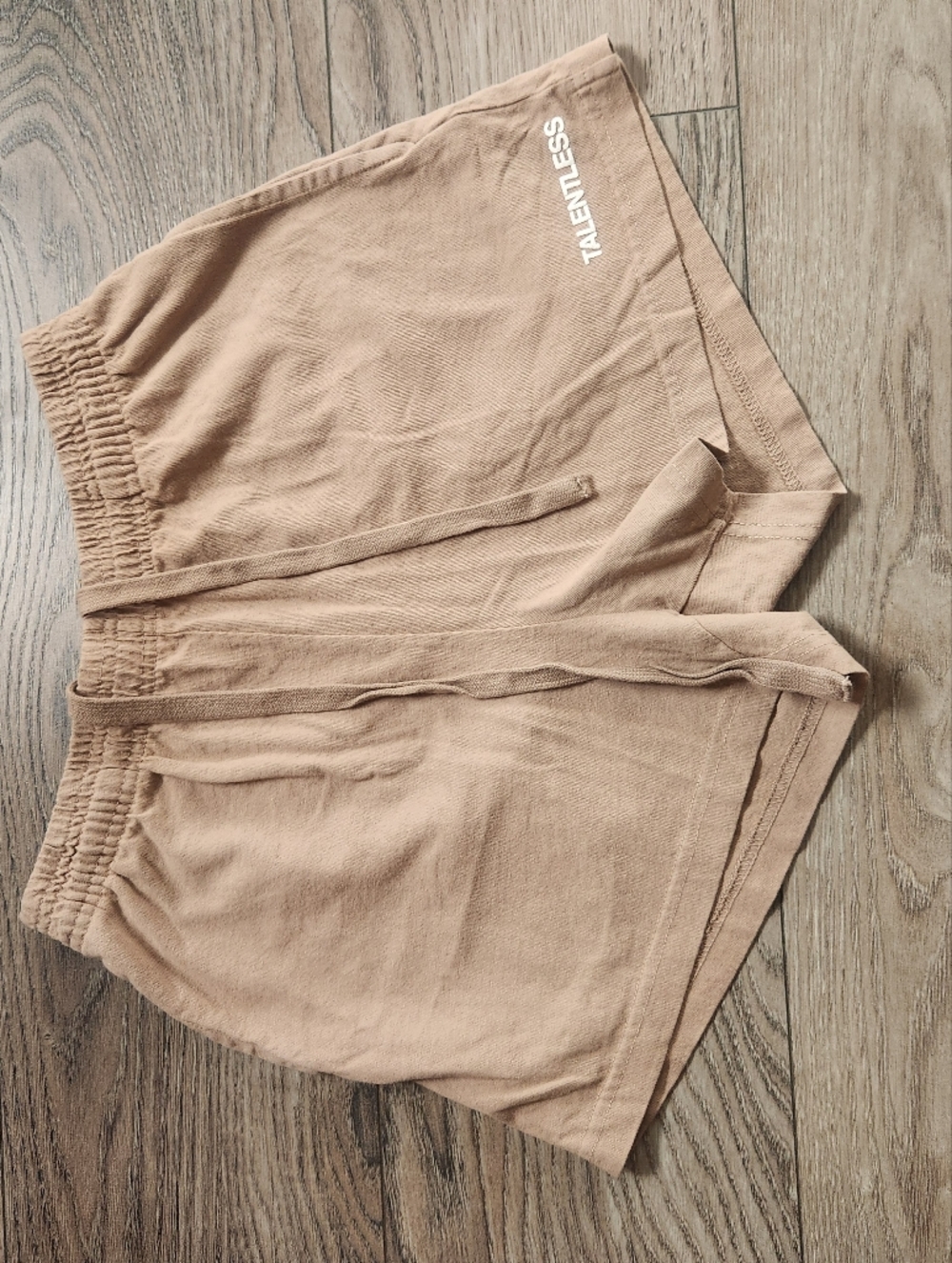 TALENTLESS Tan Cotton Drawstring Athletic Shorts